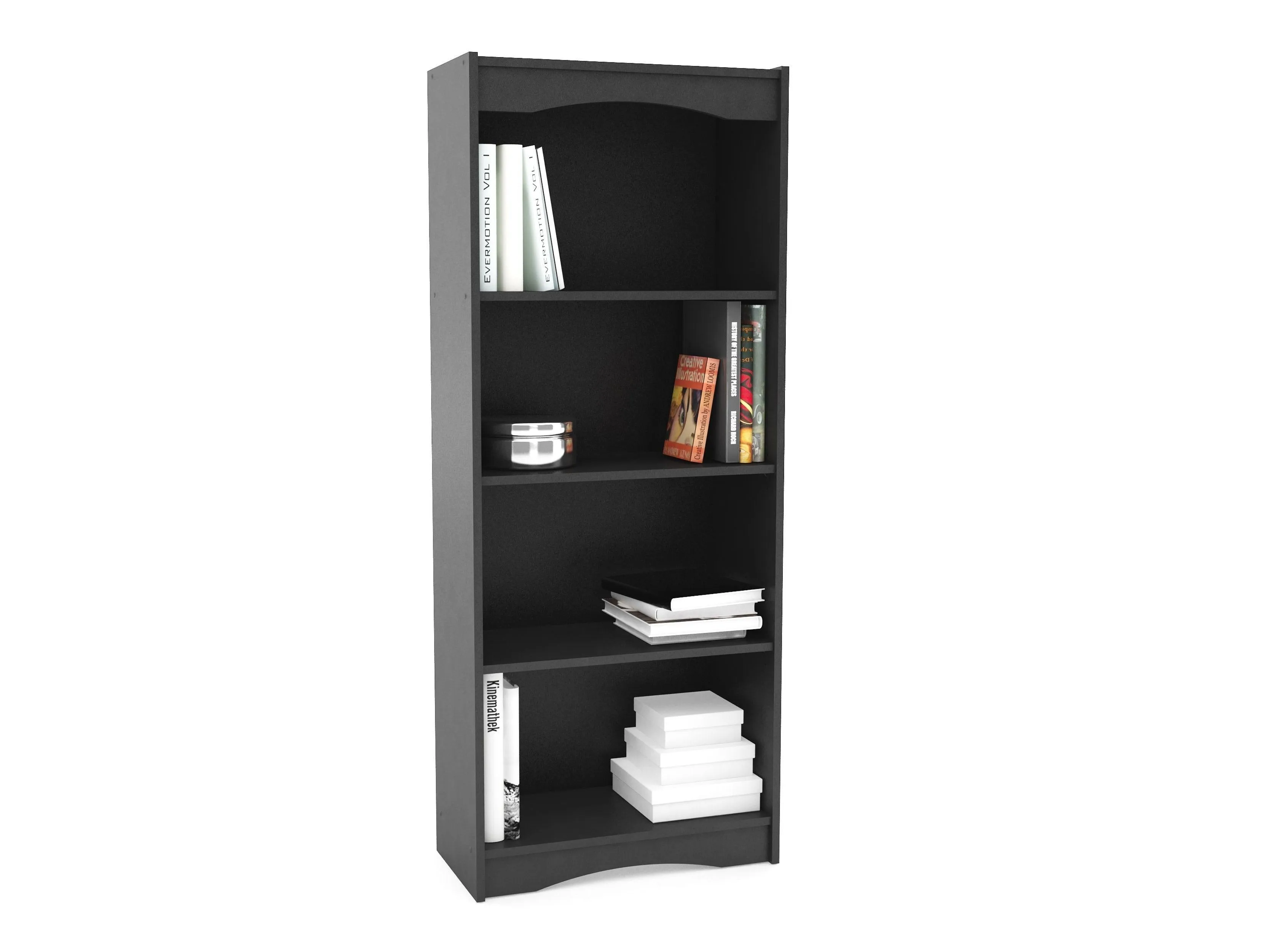 Tall Bookcase in Black, 60"