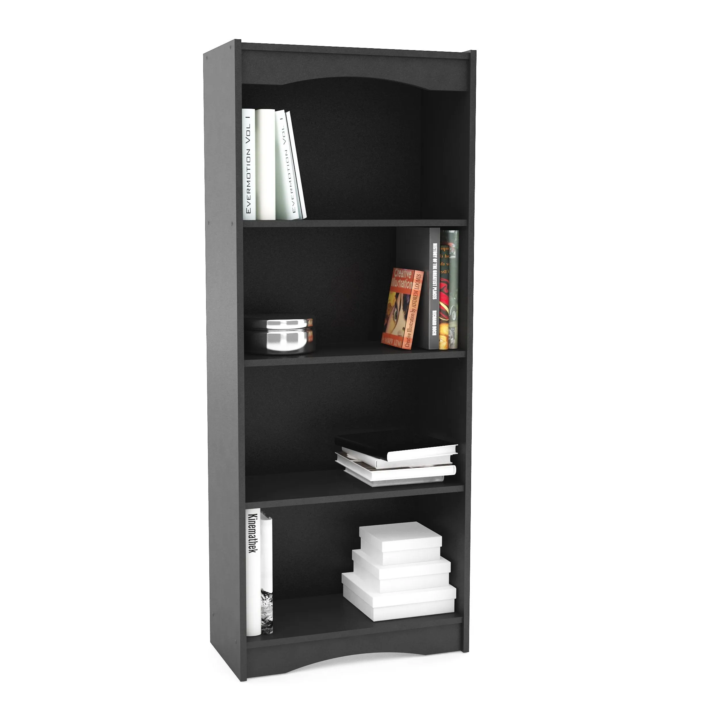 Tall Bookcase in Black, 60"