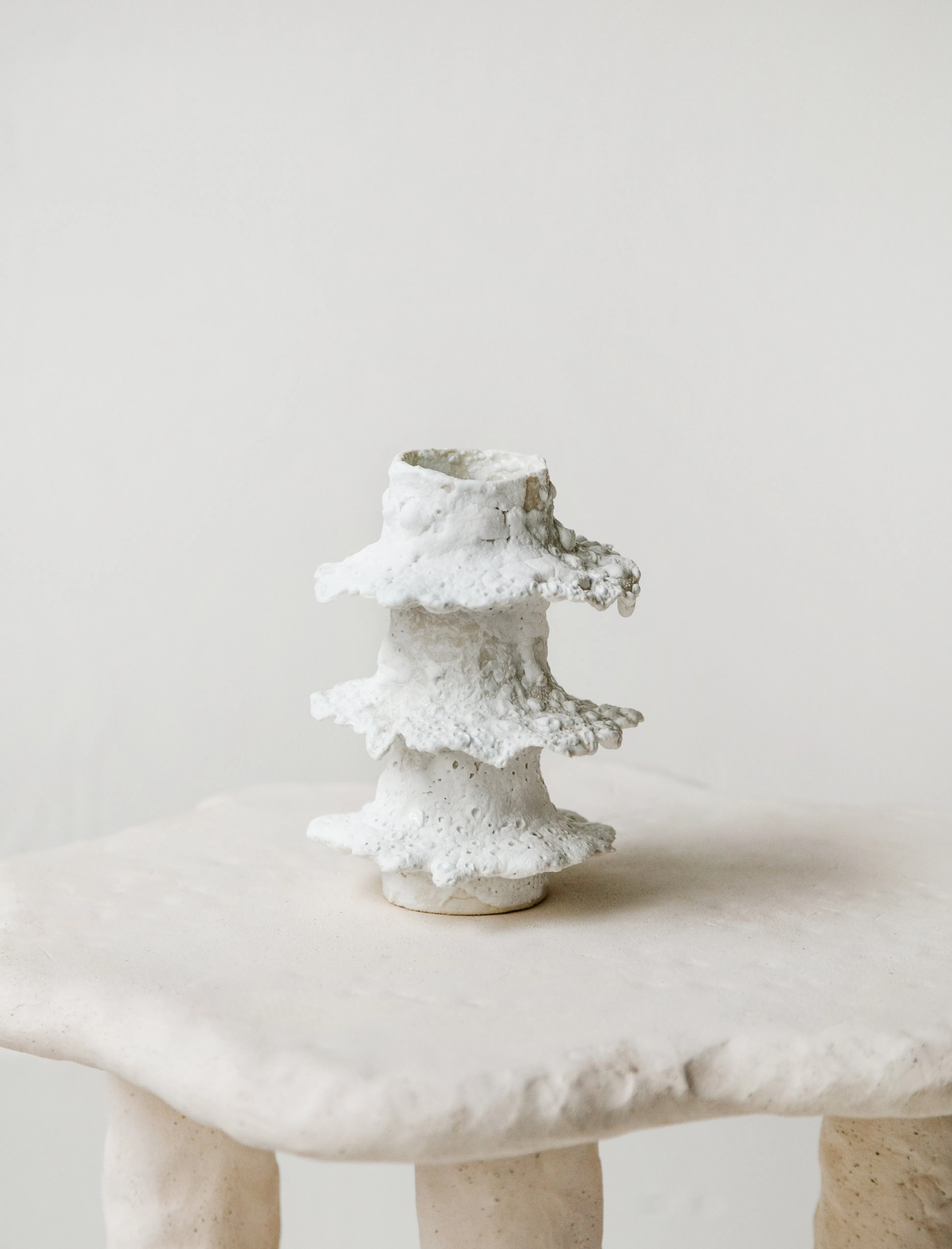 Tier Candle Stand Frosted White 5x4