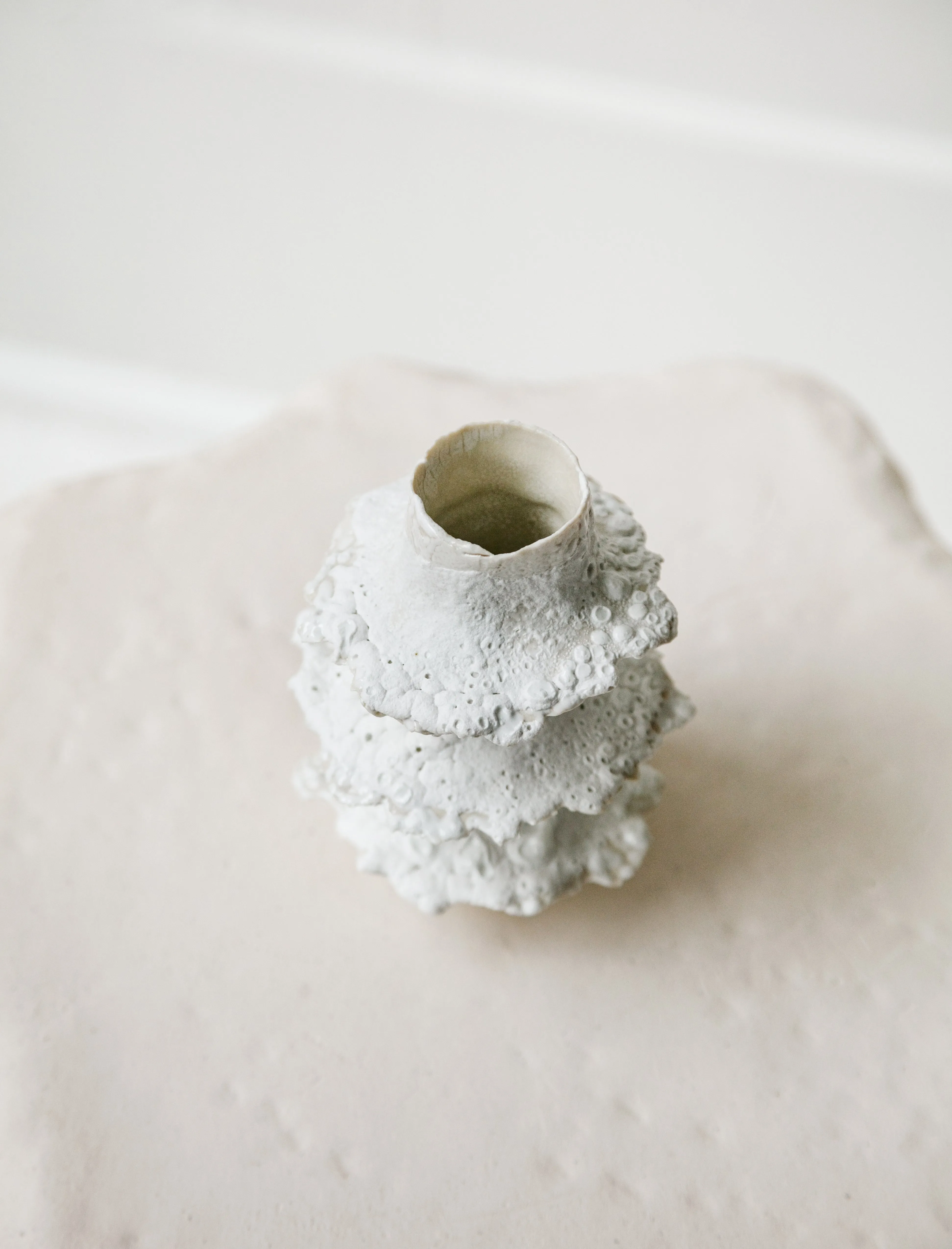 Tier Candle Stand Frosted White 5x4