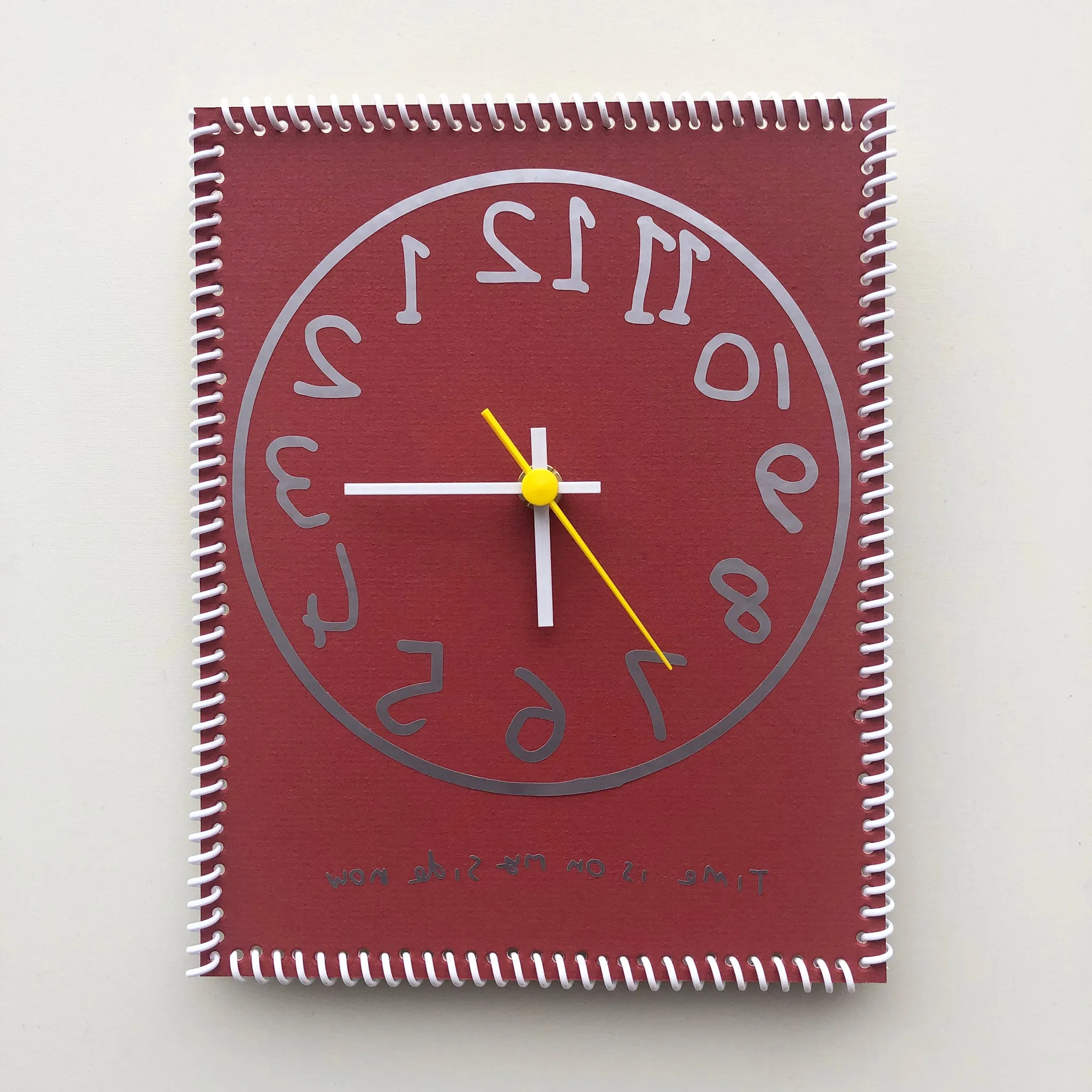 “Time is on my side now” wall clock (numbers reverse)