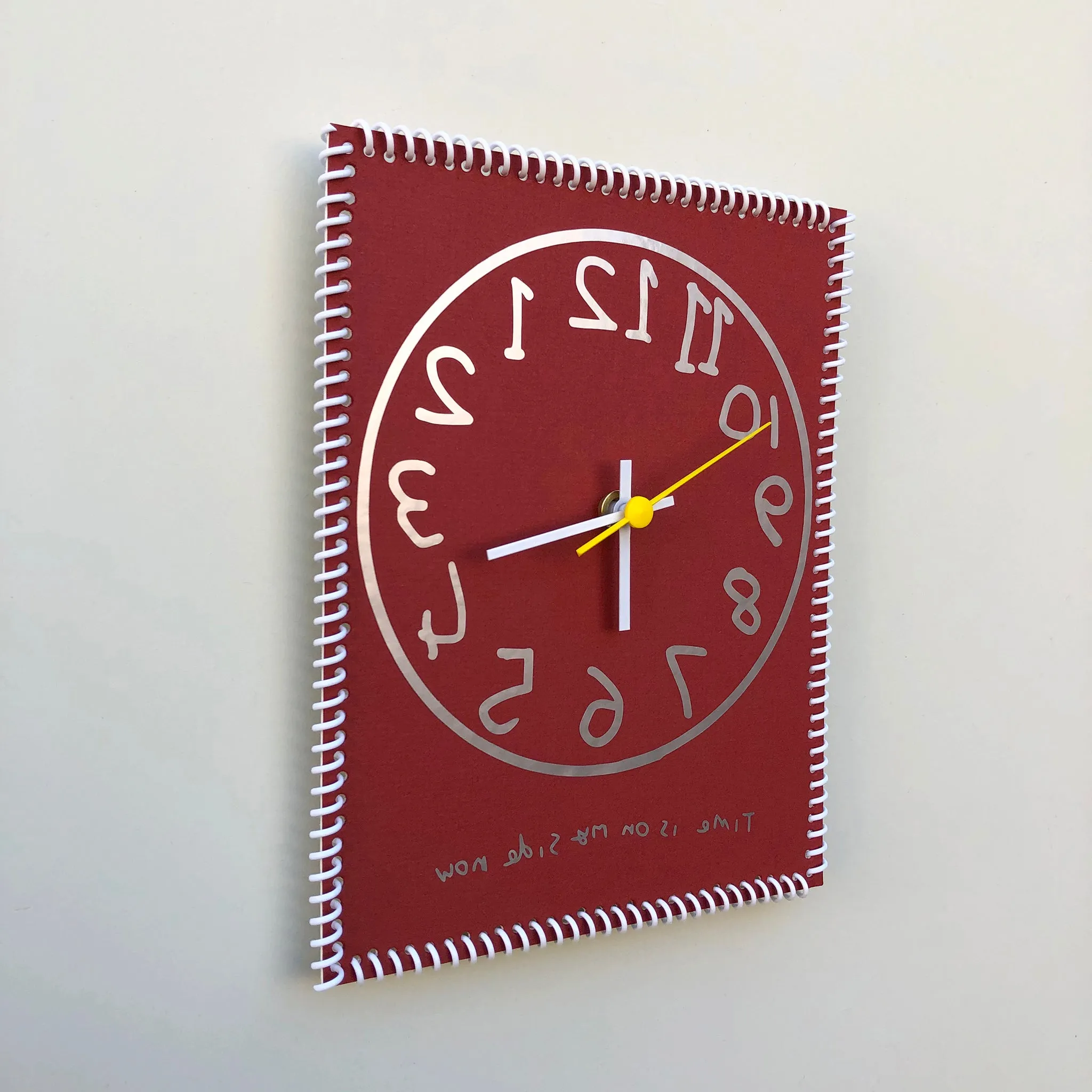 “Time is on my side now” wall clock (numbers reverse)