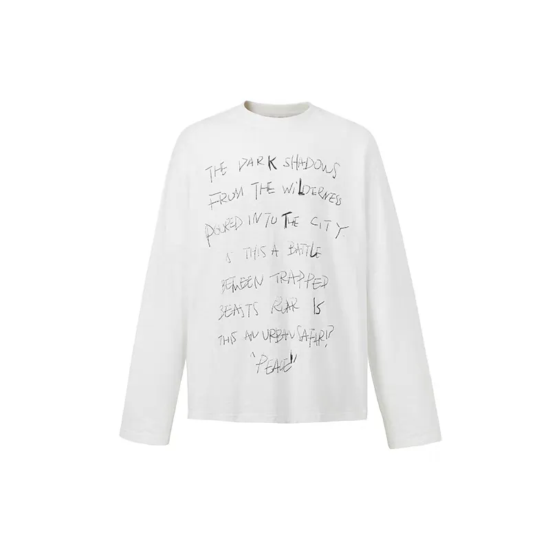 Urban Graffiti Long Sleeve Tee  White Sketch