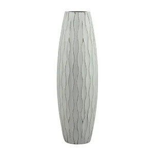 Weathered Pale Ocean Blue Wood Vase (Medium) (WS)