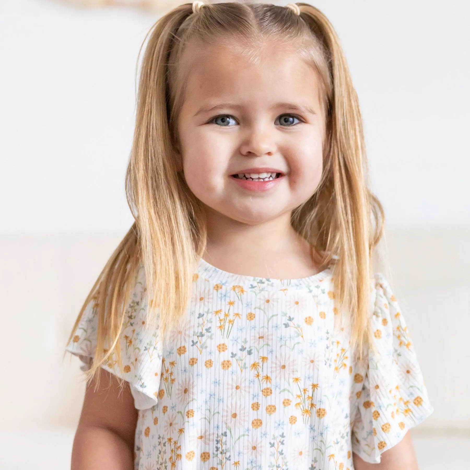 Whimsical Floral Small Ribbed Pocket Dress