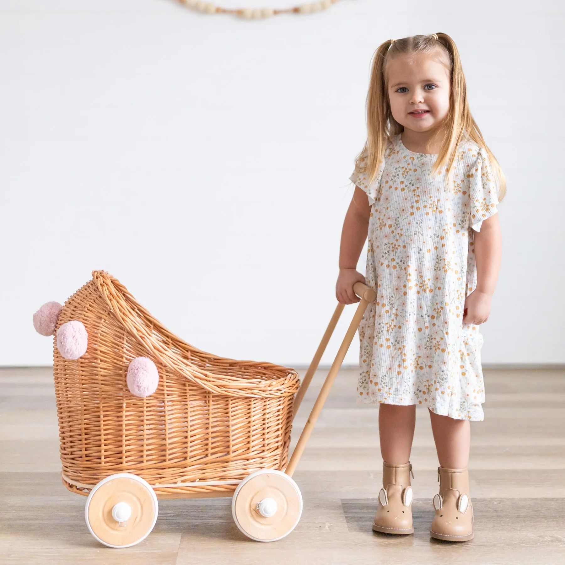 Whimsical Floral Small Ribbed Pocket Dress