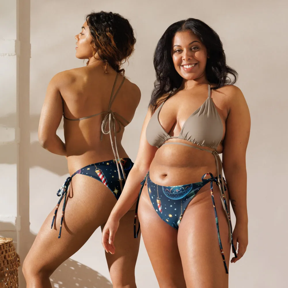 Whimsical Winter Wear String Bikini Bottom