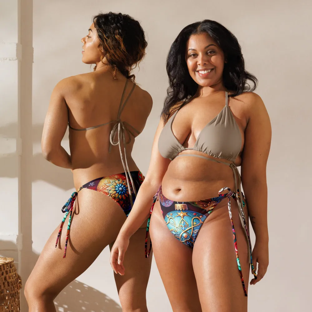 Whimsical Winter Wear String Bikini Bottom