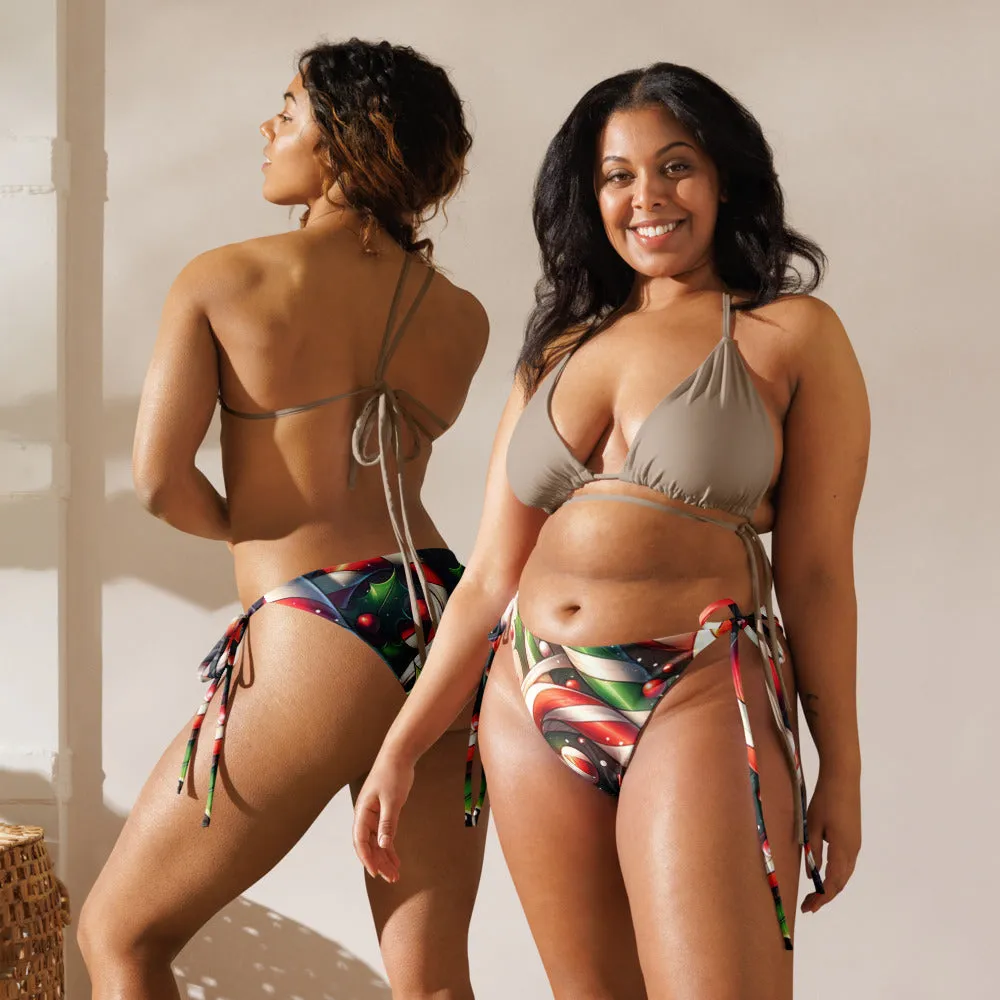 Whimsical Winter Wear String Bikini Bottom