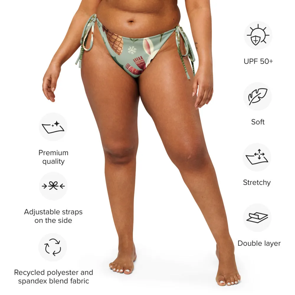 Whimsical Winter Wear String Bikini Bottom