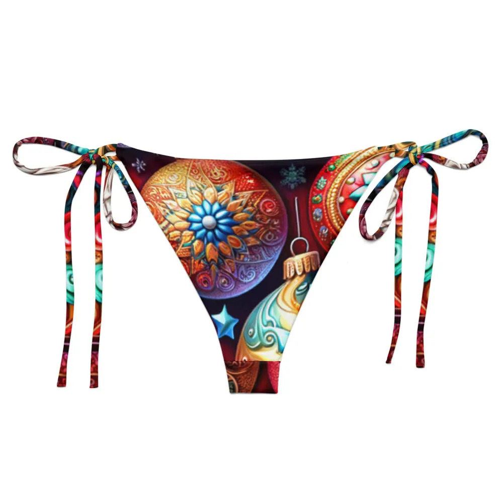 Whimsical Winter Wear String Bikini Bottom