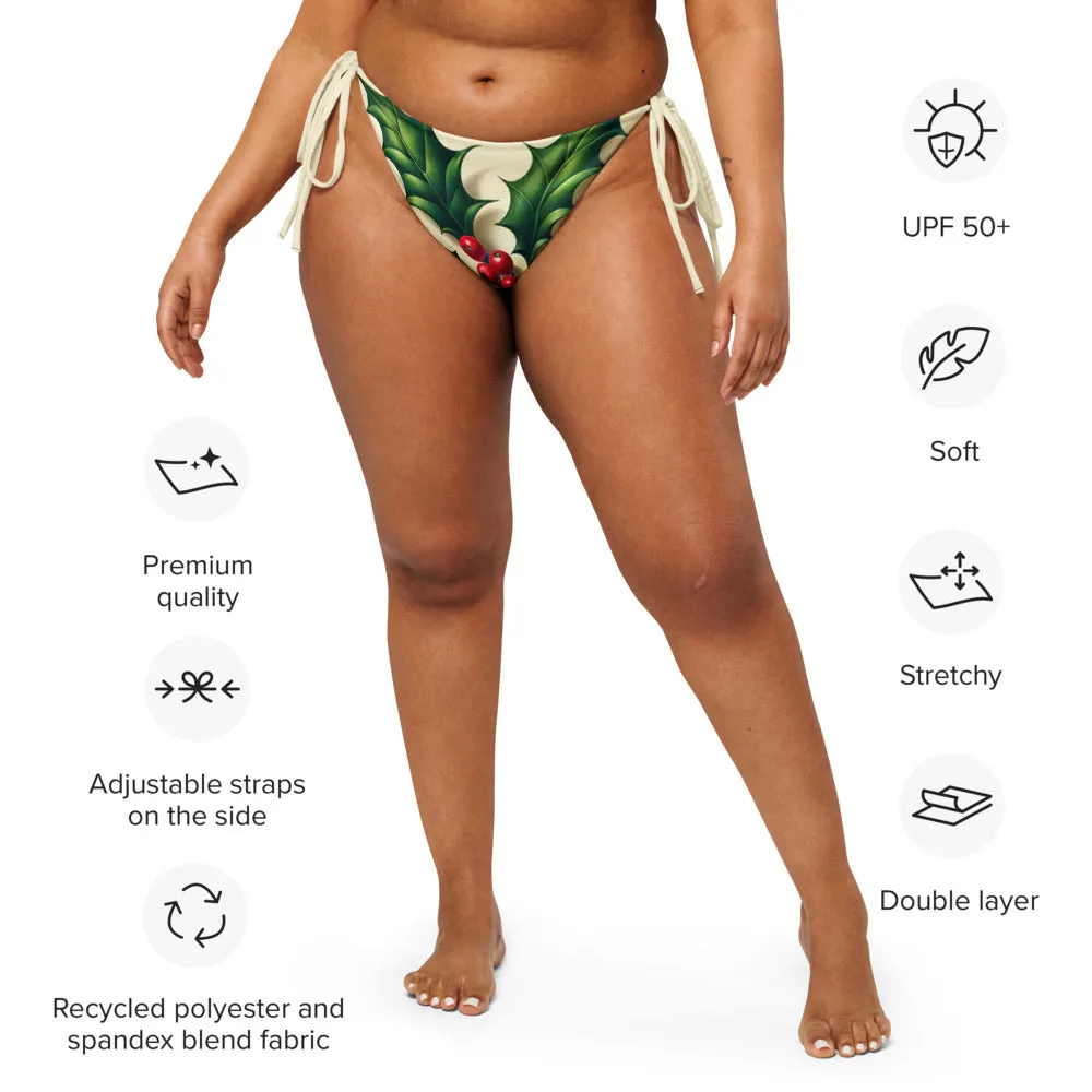 Whimsical Winter Wear String Bikini Bottom