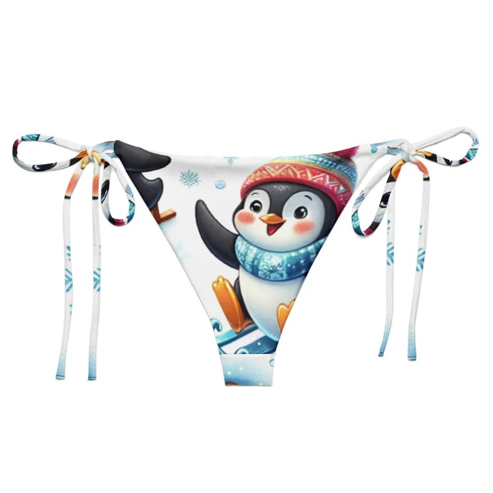 Whimsical Winter Wear String Bikini Bottom