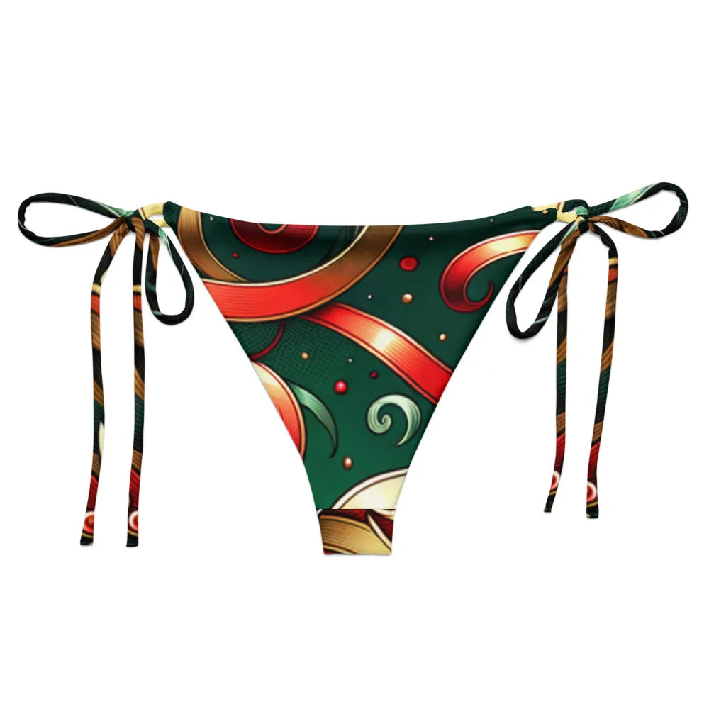 Whimsical Winter Wear String Bikini Bottom