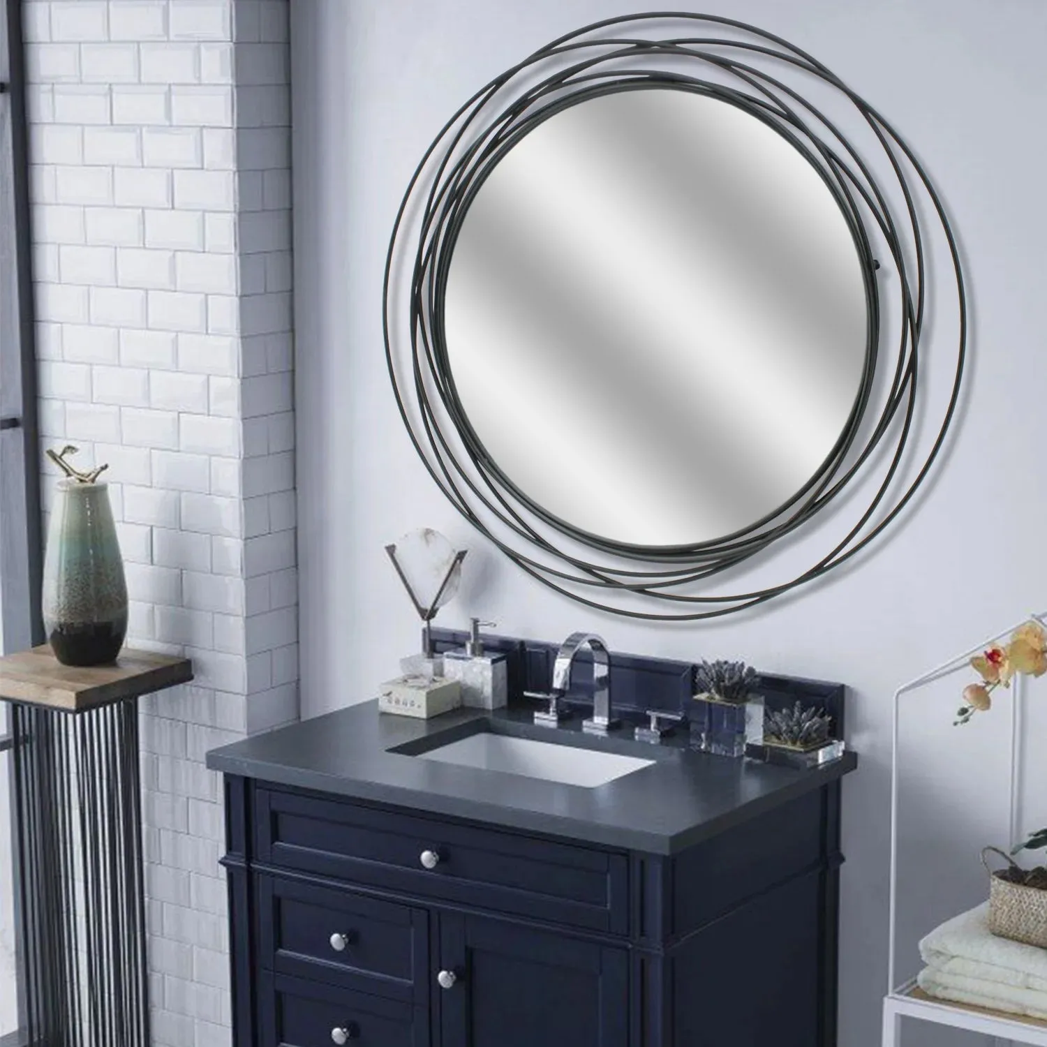 Whirlwind Round Wall Mirror
