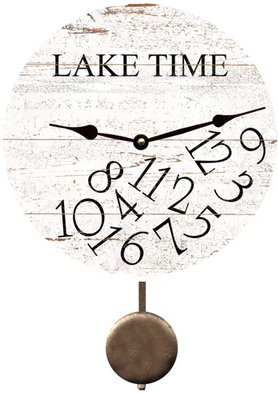 White LAKE TIME Clock- White Whatever Lake Time Clock