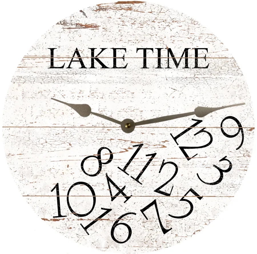 White LAKE TIME Clock- White Whatever Lake Time Clock